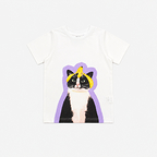 T-shirt Enfant ChatGlisse Blanc et Violet - Jeux de chats